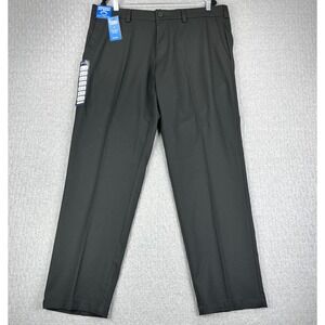 New Haggar Cool Right Performance Flex Dress Pants Mens 38x30 Black Straight Fit